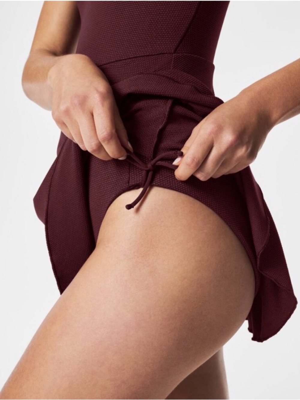 SPANX One-Piece Swim Dress in Burgundy - Picture 2 of 9